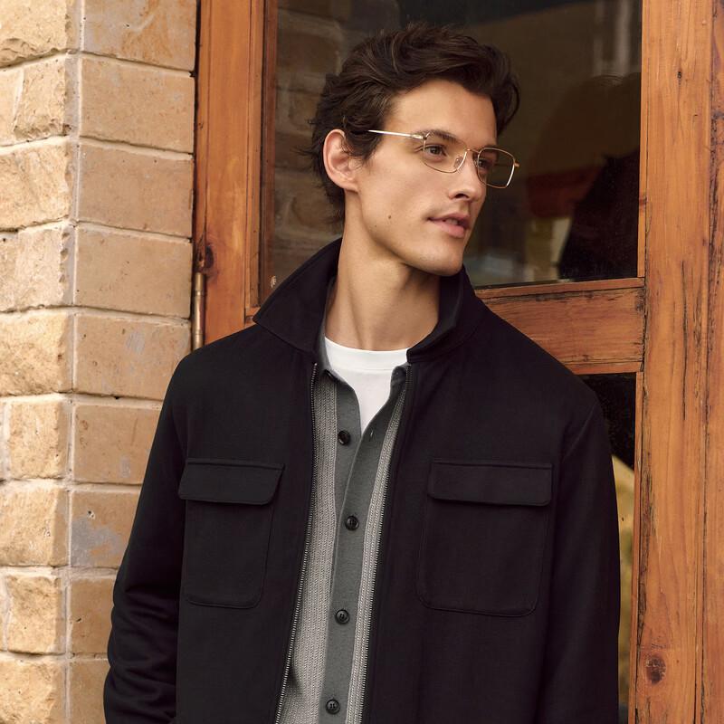 EMZ Men's Lapel Wool Jacket