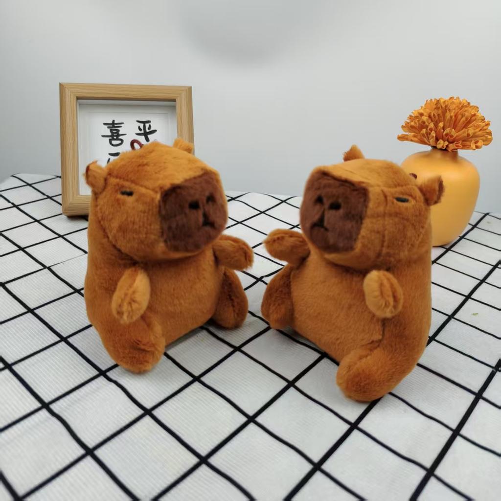 Creative Funny Karma Doll Pendant Plush Toy Capy Guinea Pig Schoolbag Accessories Cute Keychain Doll