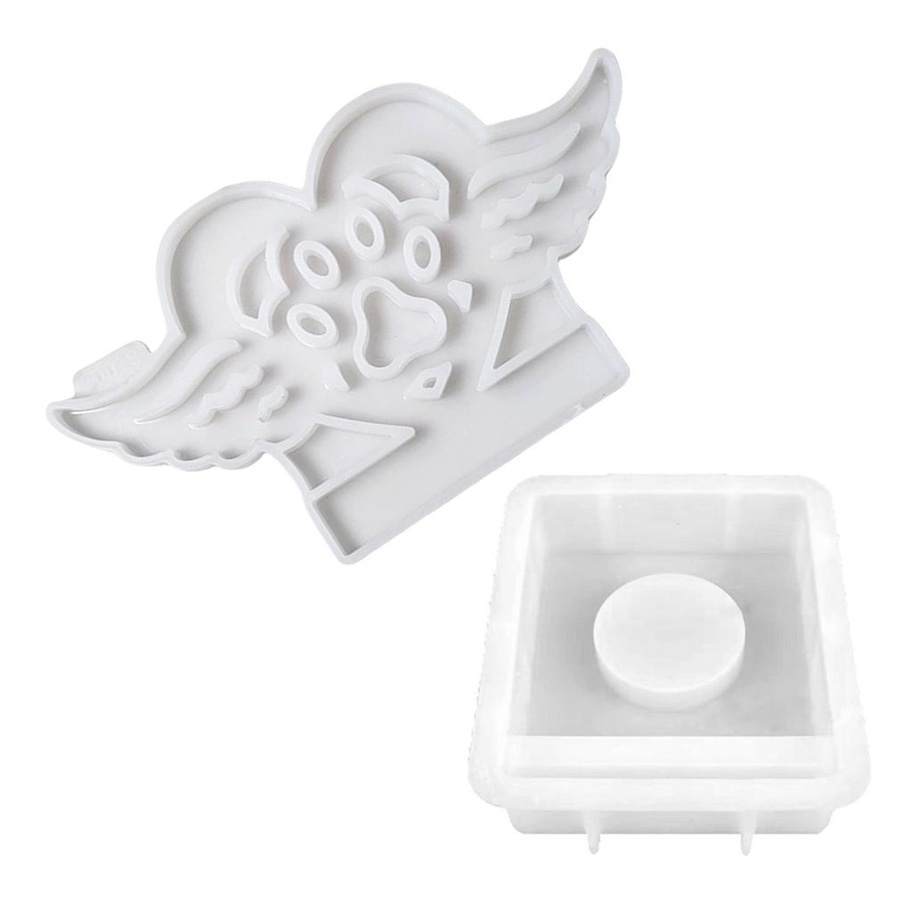 Gypsum Candlestick Silicone Mold Candle Base Mould Heart Angel Wing Candle Holder Mold Home Desktop Decorations Mould