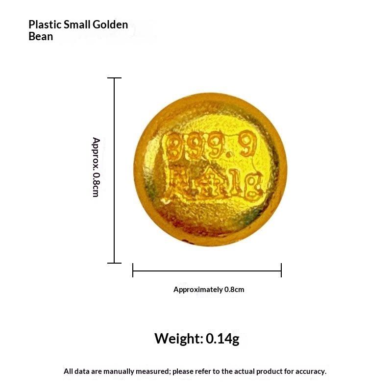 Mini Wealth Luck Charms 100PCS Gold Ingots Small Gold Dollars for DIY Craft Bag Pendant Accessory Home Living Room Decor