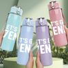 1PC Lets Get 67 Endy Text 750ml Color Plastic Sports Water Bottle Leakproof Flip Straw Lid Suitable for Sports Office Home Use