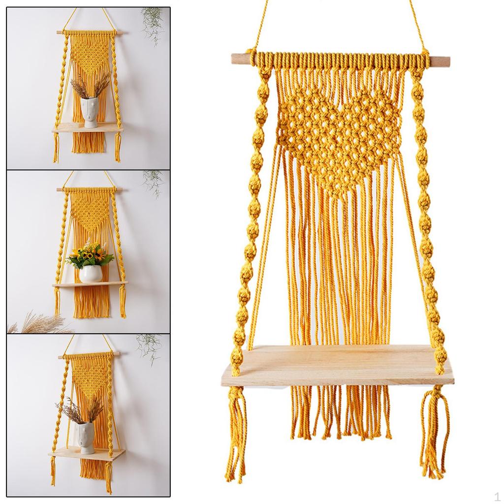 Boho Makramee Wandregal Organizer für Badezimmer und Aufbewahrung zu Hause