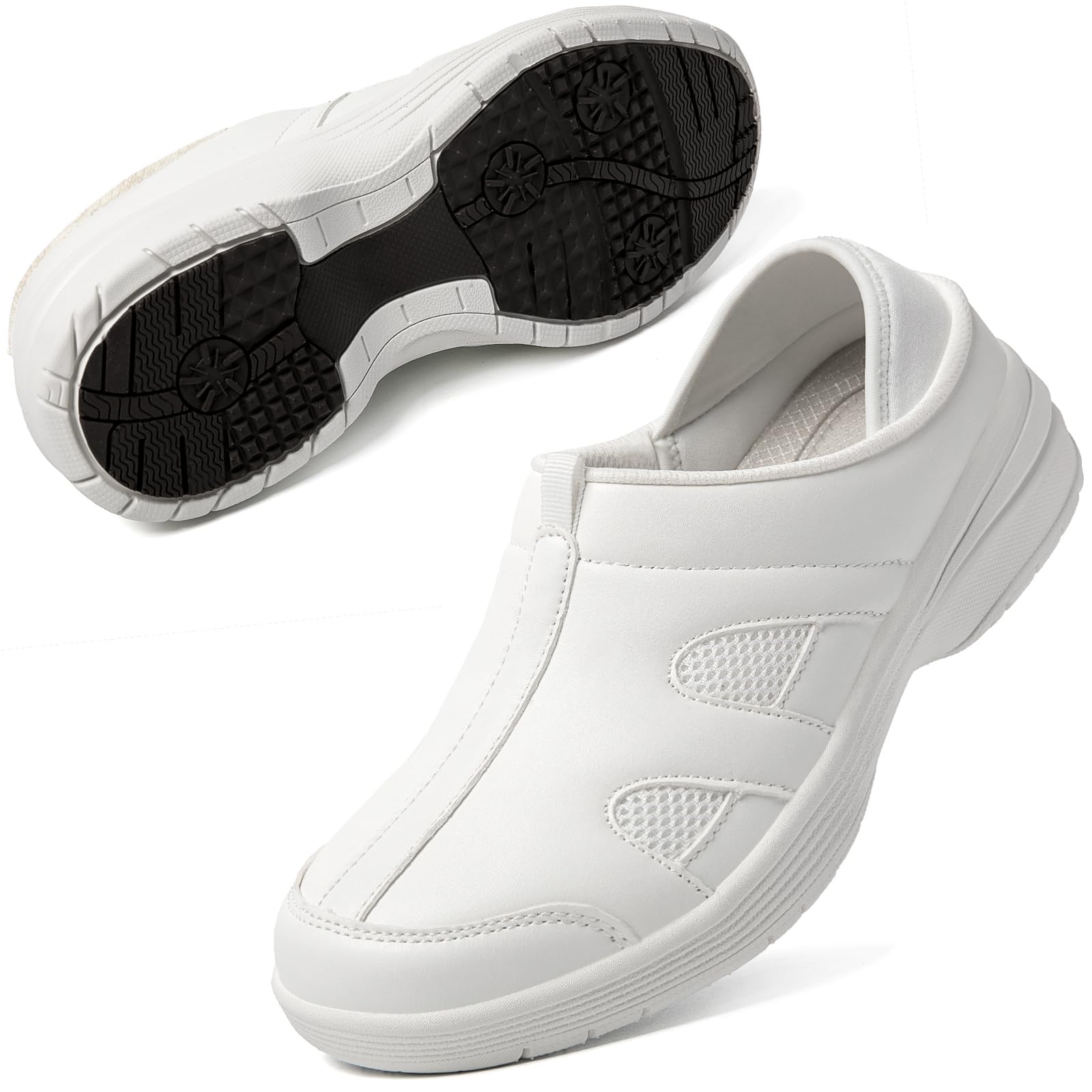 

MERPHINE Туфли медсестры для мужчин и 4E широкие, медицинские белые, подходят для лиц, осуществляющих уход, и работников по уходу за детьми, для работы стоя, слипоны, женские, посадка, обувь,