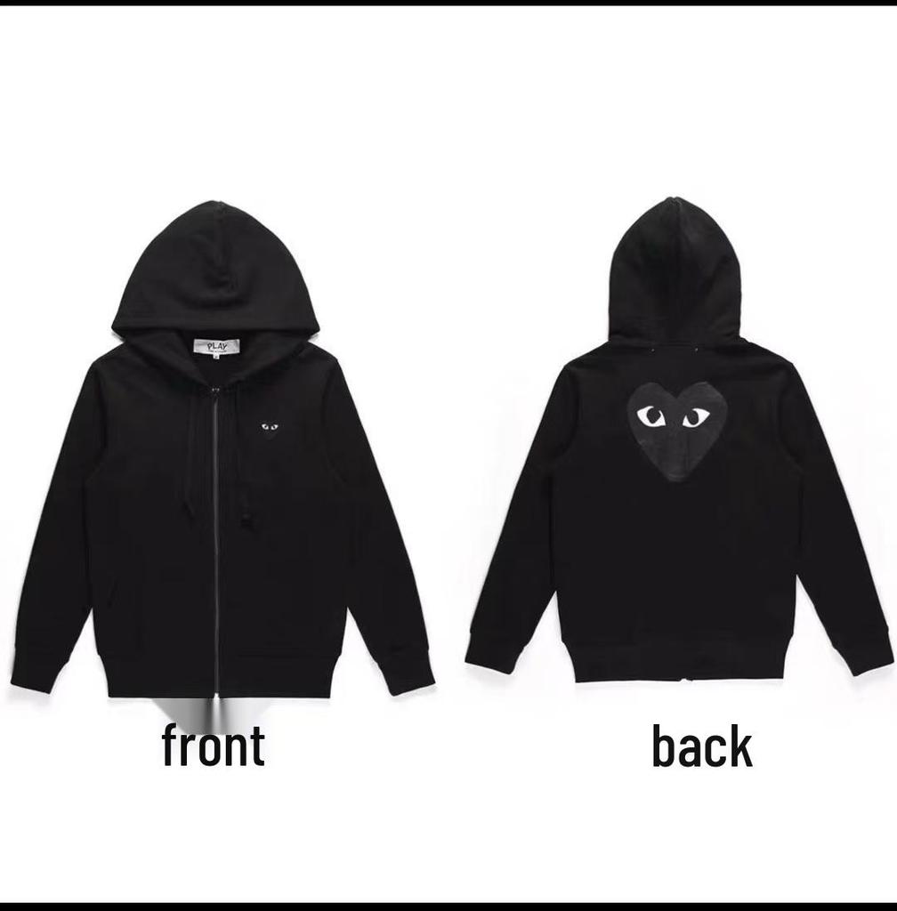 Chuan Jiu 2024 A/W Heart Hoodie: Unisex Stand Collar Zipper Pullover with Drawstring Hood
