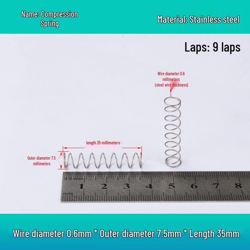 Y-förmige Edelstahl-Druckfeder, 0,6 mm Draht, 7-12 mm Außendurchmesser