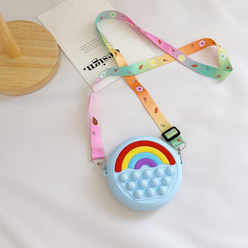 Adorable Silicone Children's Bag Mini Rainbow Crossbody Purse For Kids Unisex