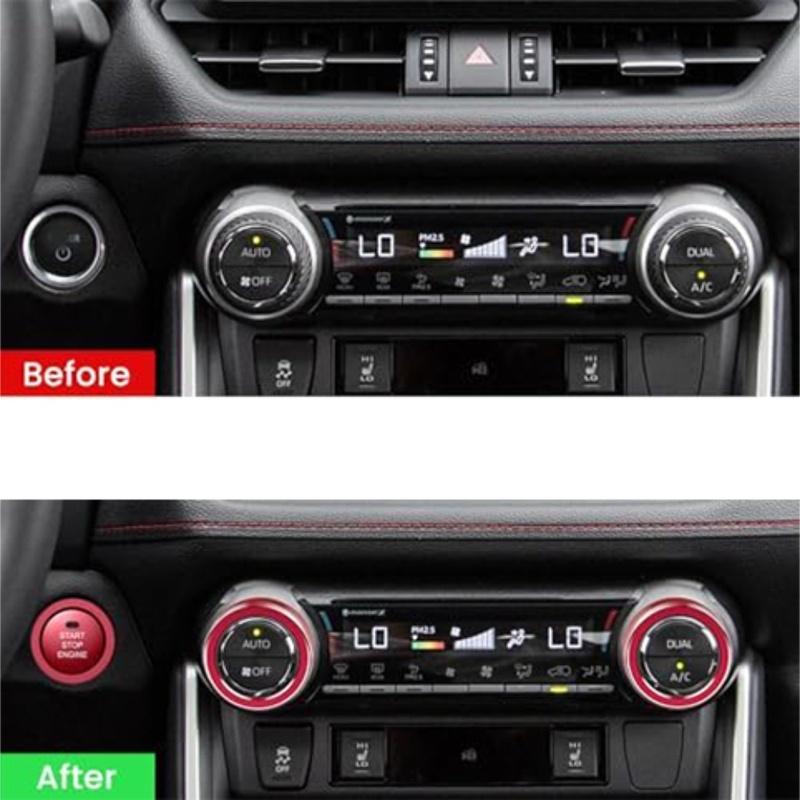 Center Console Knob Cover For Toyota RAV4 2025 - Push Start Button Trim Ring Driving Mode Knob Control Switch Button Cover