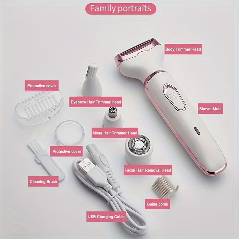 4 In 1 Electric Lady Shaver Body Hair Removal Epilator Painless Cordless Trimmer Razor Gifts For Women