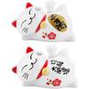 Solar Powered Cute Waving Cat Vivid and Lovely Chinese Cat Maneki Neko Wealth Fortune Cat Fengshui Lucky Cat Swinging Arm for Decorating Front Desk,