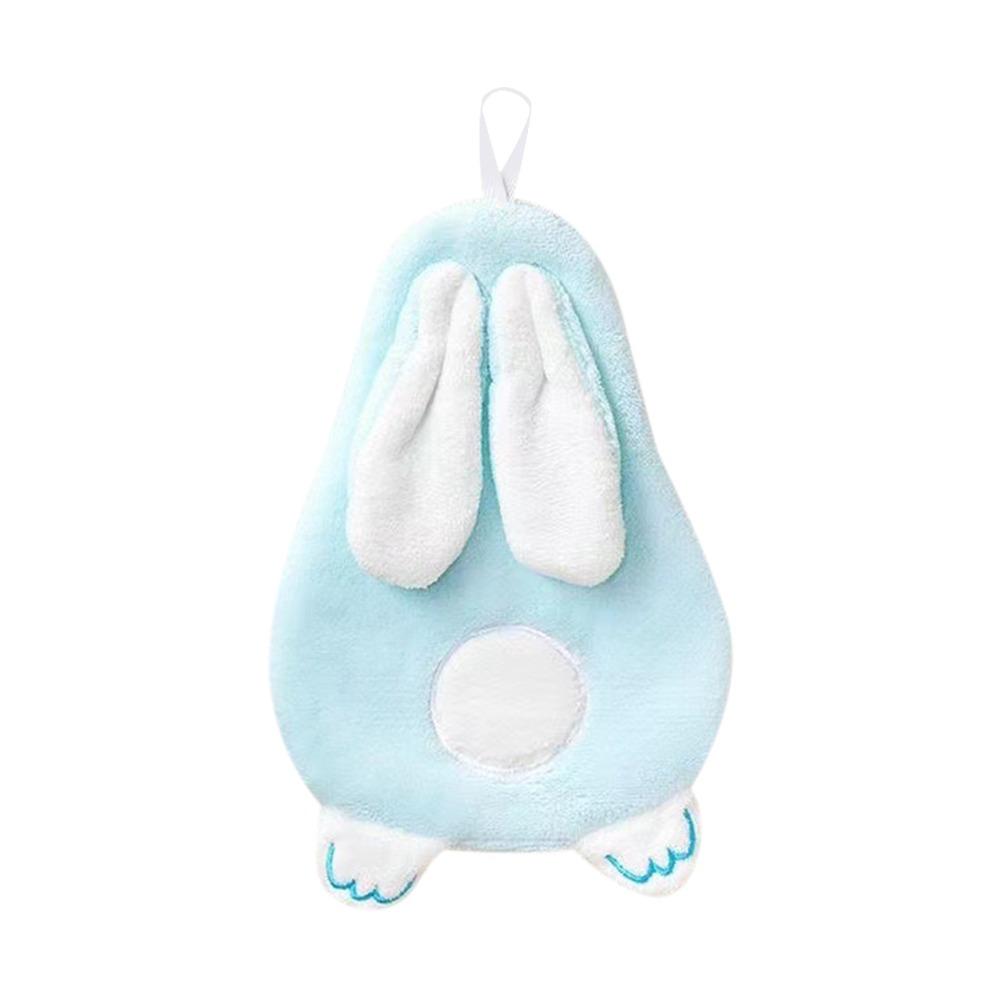 

Coral Velvet Kitchen Rag Cartoon Rabbit Kids Handkerchiefs Cute Hand Towel синій