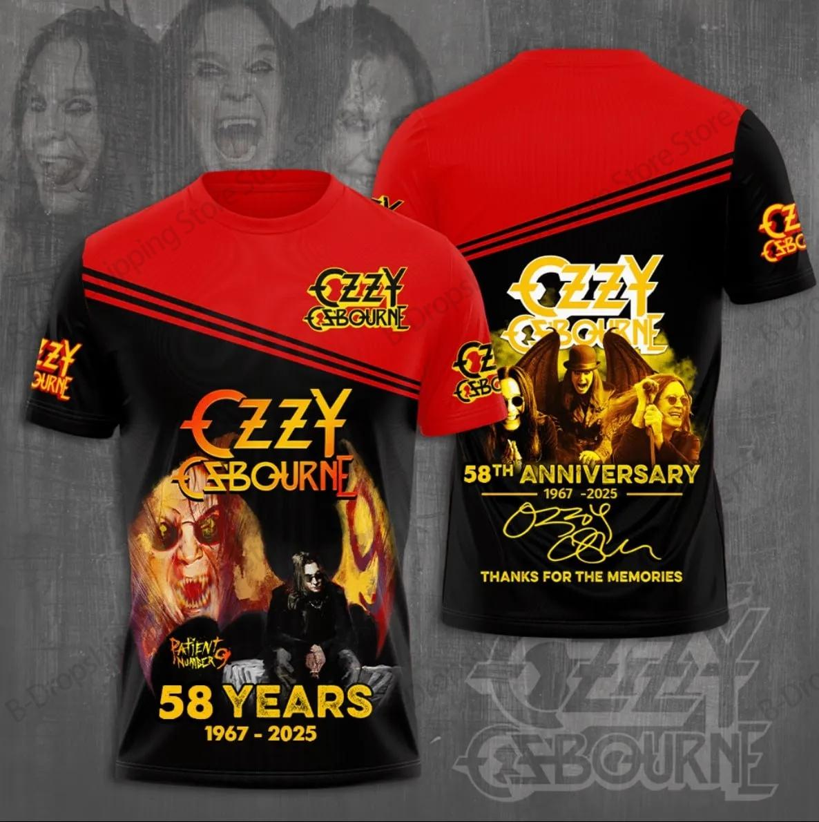 ETST46 Heren T-shirts Vintage Ozzy Osbourne Rock Band 3D Print T-shirt Heren Dames Mode Grote maat Tops T-shirts Zomer Kinderkleding L