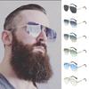 Oversized Double Bridge Sunglasses Frameless Square Frame Gradient Tint Lens Design Sun Eyeglasses Rimless UV Protective for Men Shades
