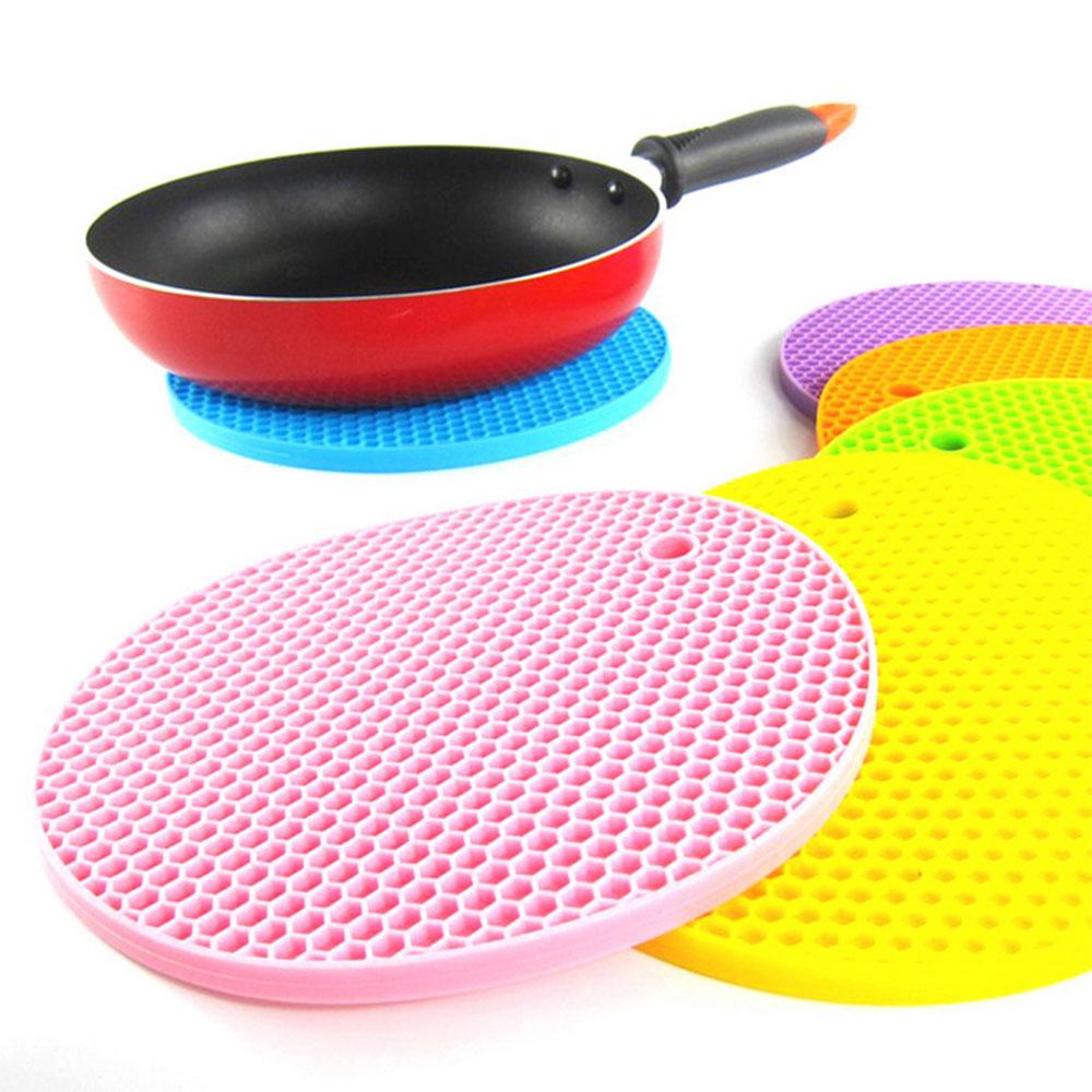 18cm Round Silicone Non-slip Heat Resistant Mat Coaster Cushion Placemat Pot Holder Kitchen Accessories