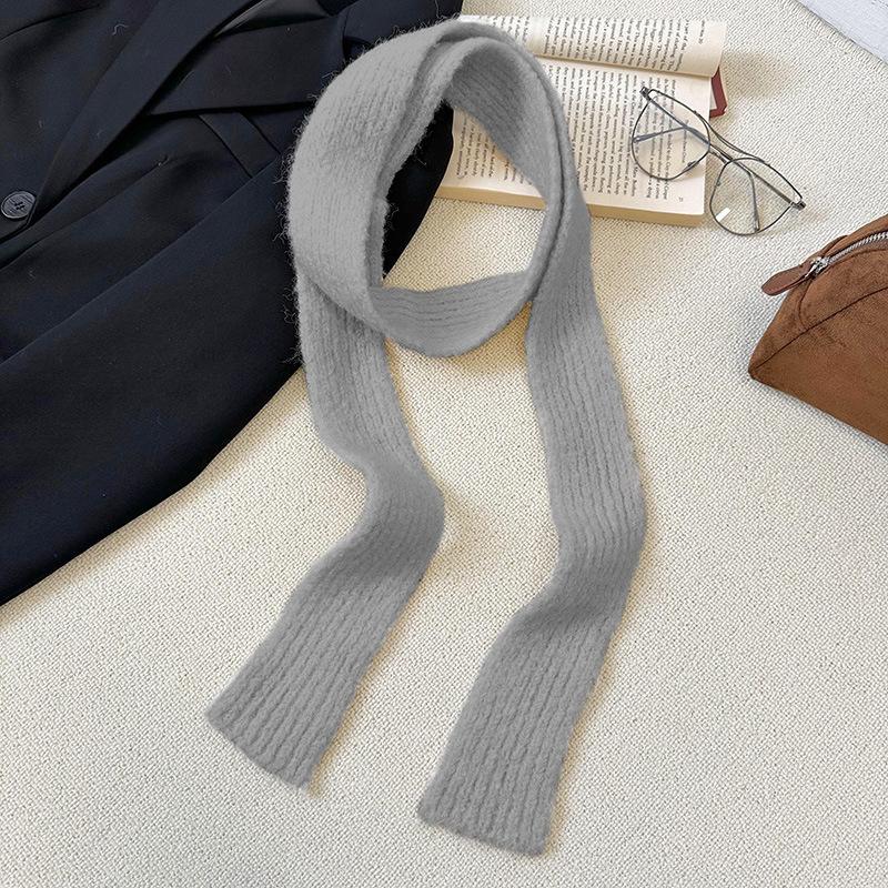 New slender strip knitted scarf, neck care and warmth in autumn and winter, multi-functional outdoor cycling, cold-proof, soft and skin-friendly scarf
