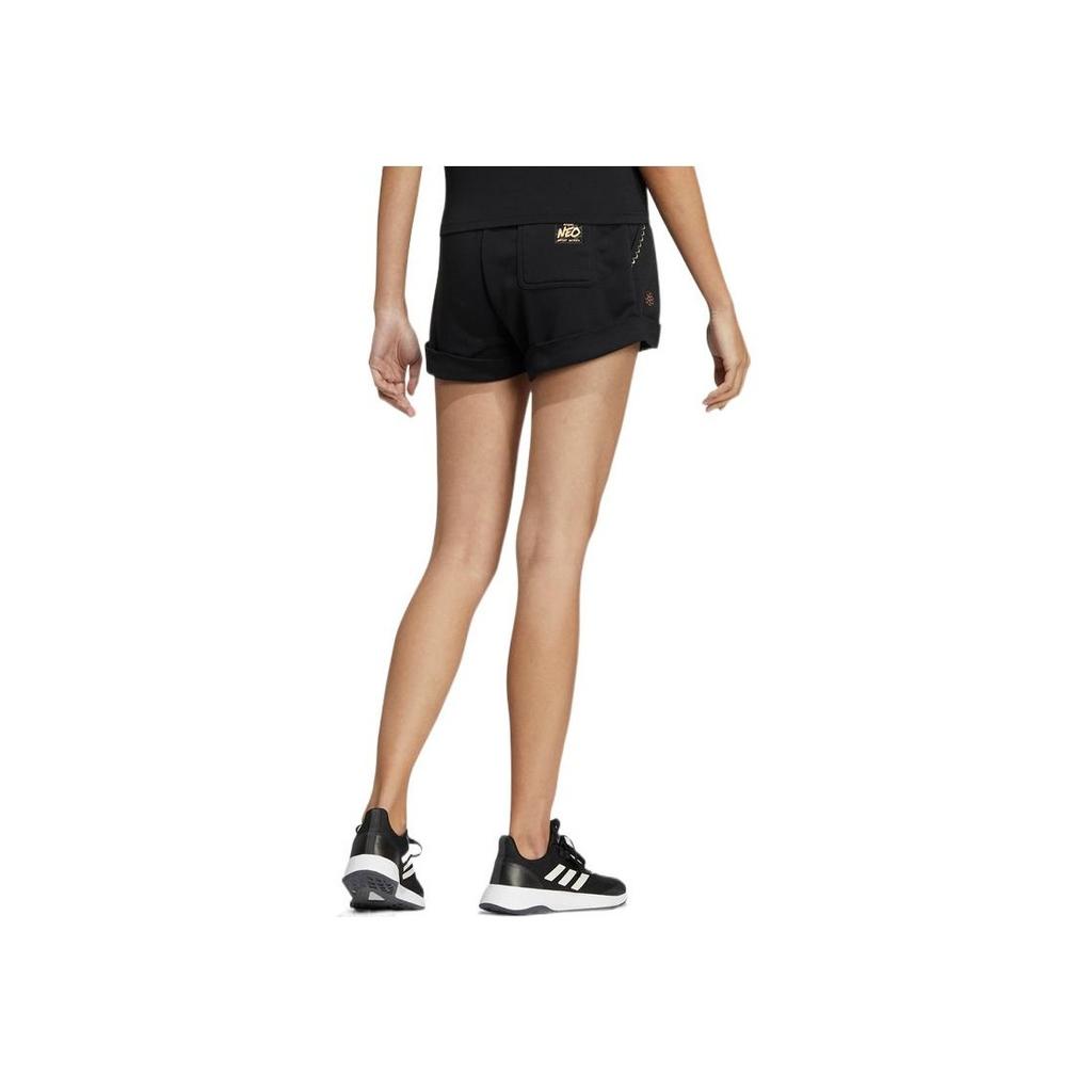 Adidas Neo Solid Color Fitness Shorts Women Shorts Black HF7322