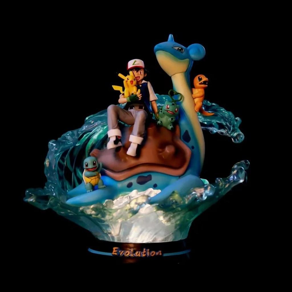 Adorable Gk Pet Spirit Glowing Ash Ketchum Froakie Family Pvc Figure Model Toy