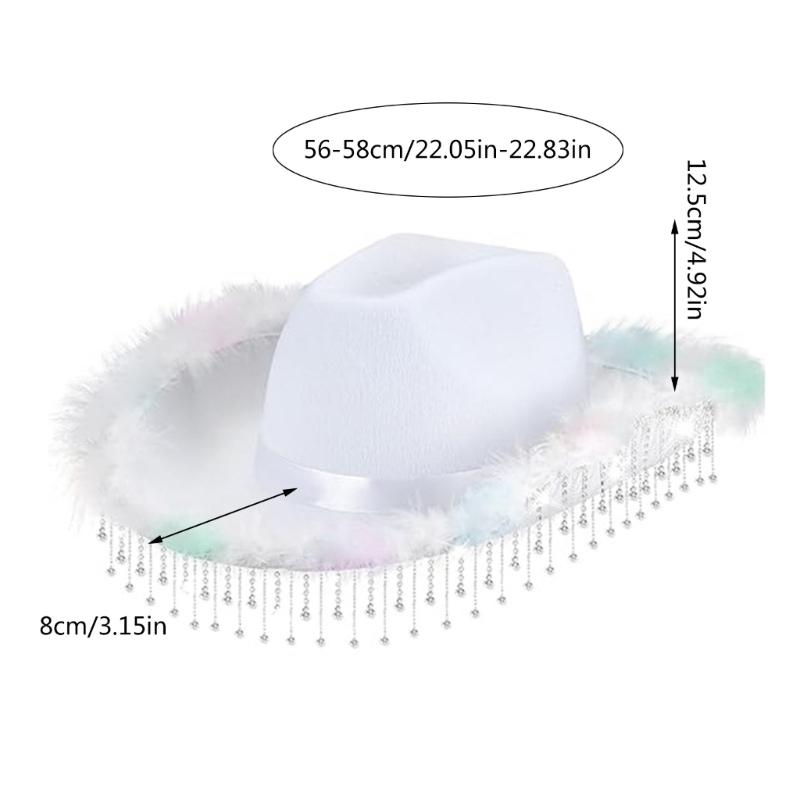 Atmungsaktiver Strass Cowboyhut für Frau Mann Sonnenschutz Cowboy Winddichter Hut