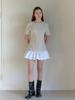 Moi Fair Boat Neck Frill Dress/Beige