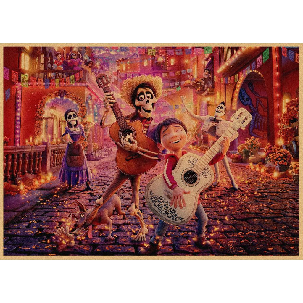 Coco Retro Anime Kraft Paper Poster - Decorative Wall Art Mural