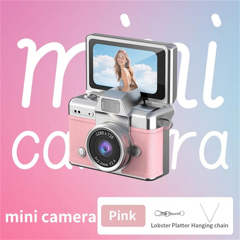 Palm-Sized Mini Digital Camera 180° Flip Selfie Screen with Flashlight Multiple Filters Keychain Portable Digital Camera LK027