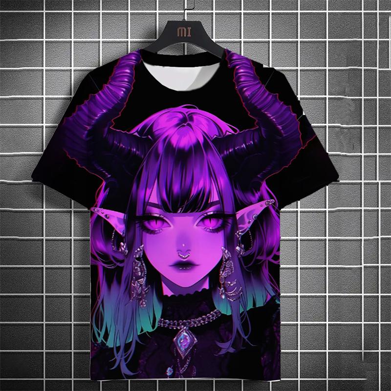 Fashion Anime Characters Graphic T Shirts For Men Summer Trendy Streetwear 3D Printed T-shirts Casual Oversized Crew Neck Tees