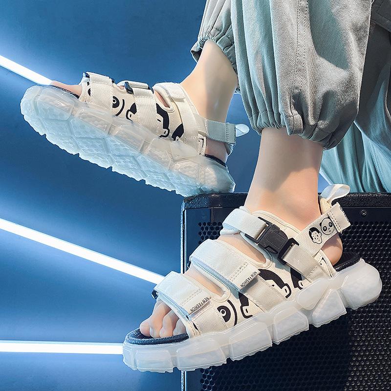 Outdoor Men Sandals Summer Leisure Beach Shoes Platform Sandal 2024 New Lightweight Male Ankle Strap Sandalias Flat Cartoon Shoe