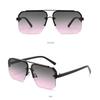 Men's sunglasses, new square metal sunglasses, women's sunscreen half-frame sunglasses.
