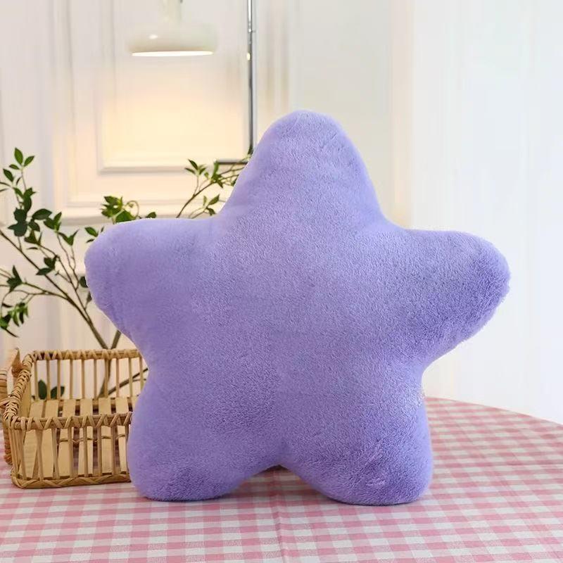 Nordic Star Plush Throw Pillow - Cute Cream Five-Pointed Star Sleep Cushion Toy, Large Size