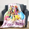Custom Name Princesses Together blanket for Couch & Bed, Plush Cozy Fuzzy Blanket Super Soft & Warm Blankets for Fall and Winter. 0908120