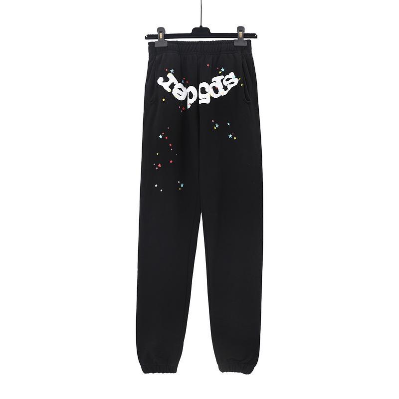 2025 Ny mote Print Letters Spindelvev Print Hettegenser Hip Hop Plus Size Løs Hettegenser Casual Bukser Sportsdress