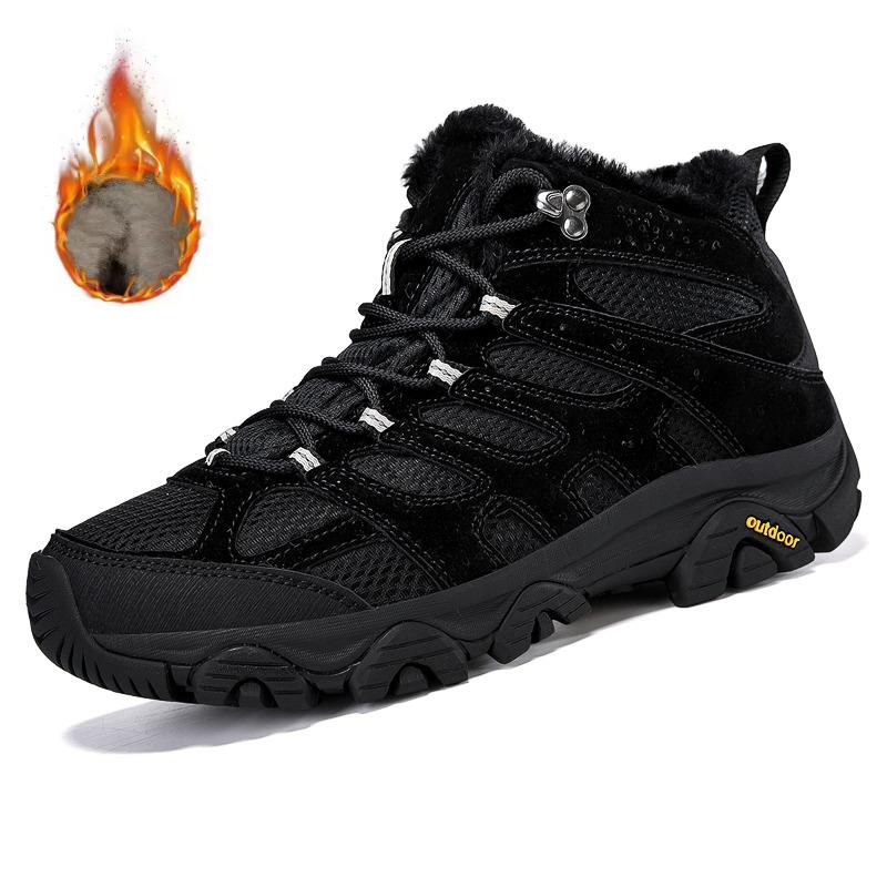 

New Cotton-lined Anti-slip and Wear-resistant Men s Outdoor Hiking Shoes, Men s Hiking Sports Shoes and Hunting Mountain Shoes 45 чёрный