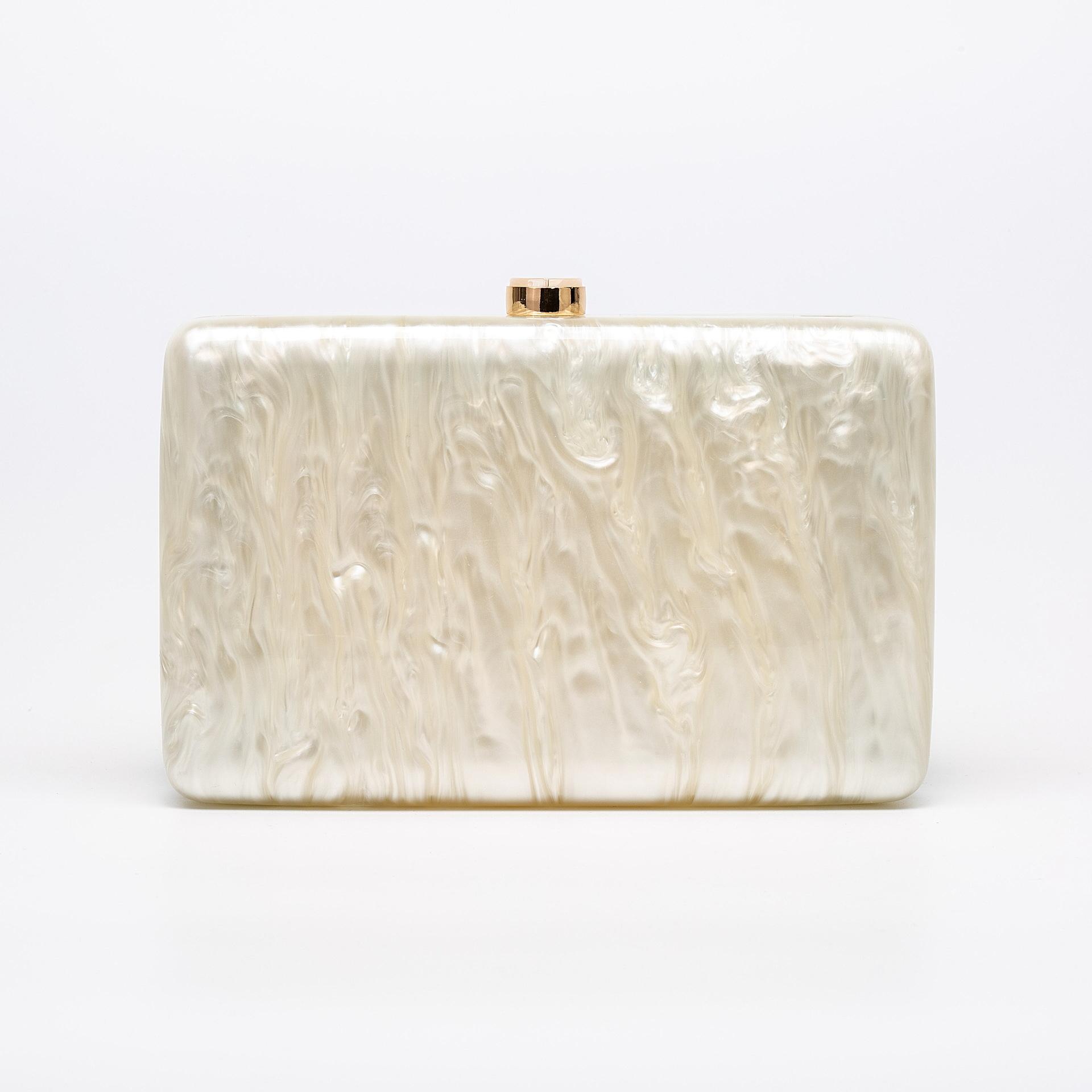 

Acrylic clutch bag women designer evening party box purse 2025 new pink green white color handbag wholsale