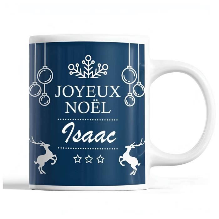 Mug - Noël Isaac Bleu - Céramique - Imprimé Recto/Verso - 325 ml