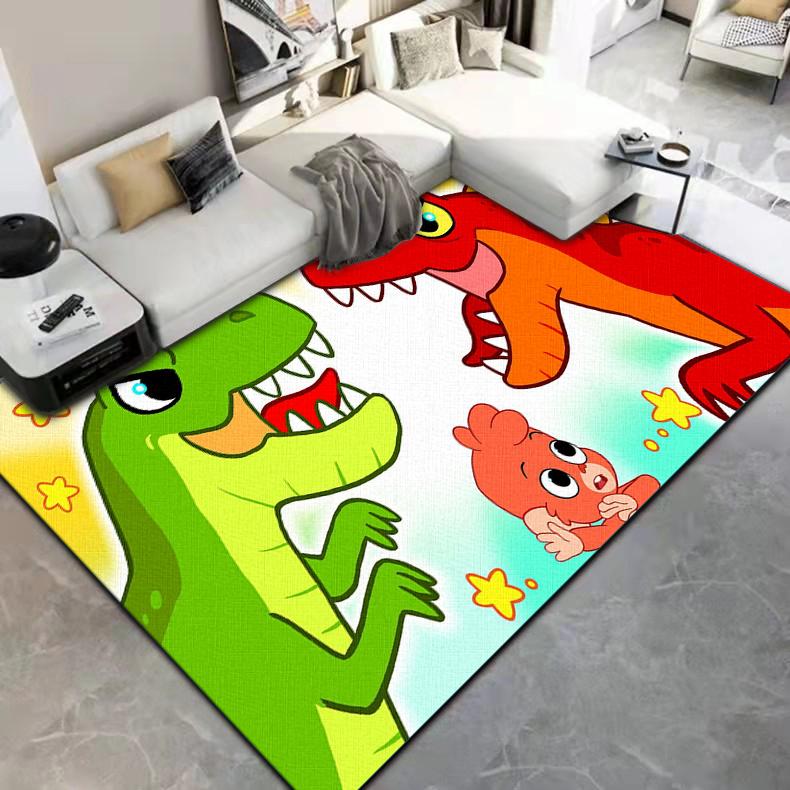Cute Cartoon Little Dinosaur Printed Carpet Floor Mat  Carpets for Living Room Rugs for Bedroom Carpet for Children Customizable