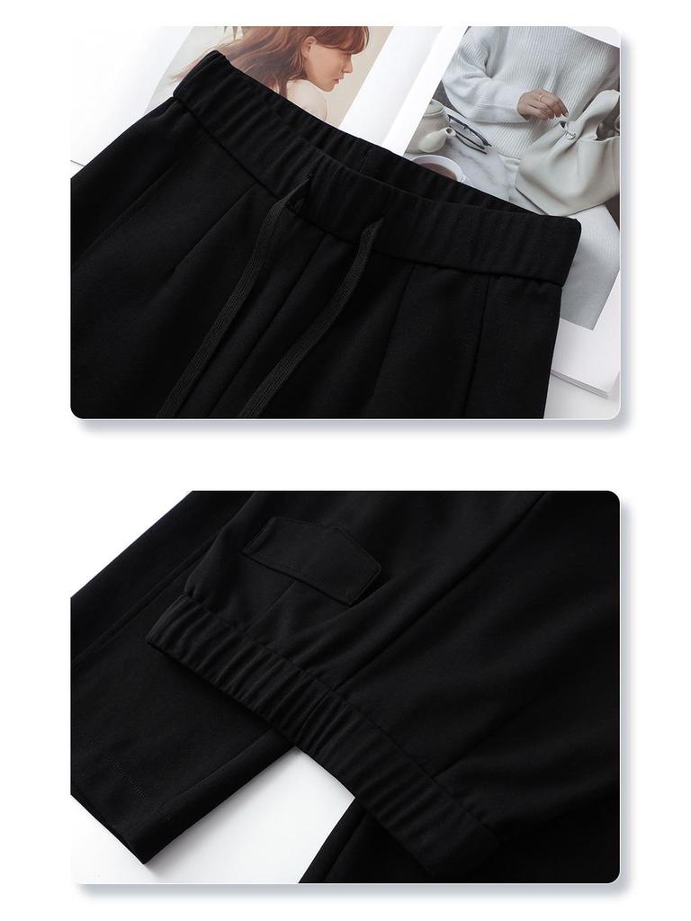 Women's Navy Blue Casual Straight-Leg Sweatpants - Spring/Summer 2025 Collection