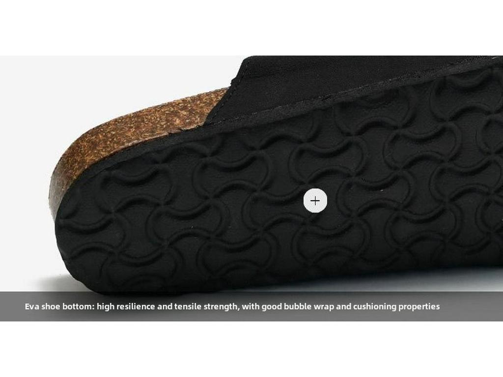 Ruizu Men's Cork Slippers: Trendy Frosted Leather Flip Flops for Beach or Casual Wear.