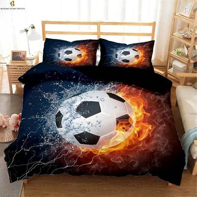 Wasser und Feuer Stangen Fußball Rugby 3D Stereo Druck Bettbezug 100% Polyester Bettwäsche Set Bettbezug Kissenbezug 3 Teile