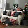 Christmas Wool Plaid Pillowcase, Home Fabric Comfortable and Fashionable Cushion Cover, Printed Pillowcase