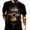 European and American Popular New Horror Skull Digital Printed T-shirt with Retro Street Style Men's T-shirt Pattern
