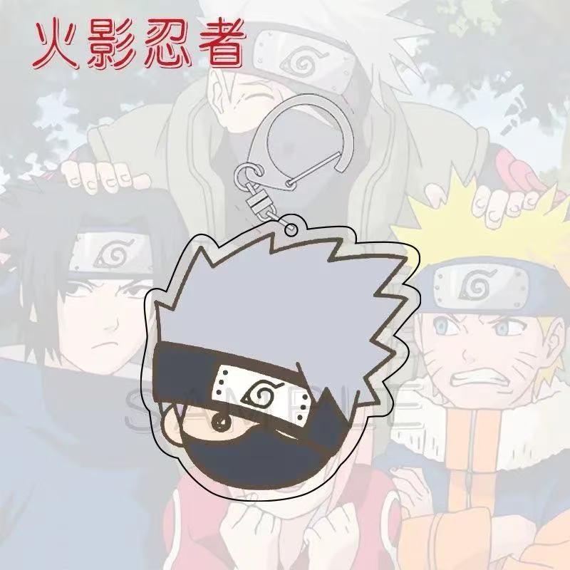 Anime Naruto Acrylic Keychain Accessaries Uzumaki Naruto Cartoon Keyring