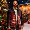 Men's Ugly Christmas Corduroy Warm Pocket Suit Jacket Cardigan Men's Casual Suit