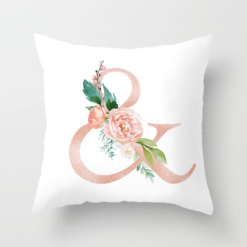 New Fashion 26 English Letter Pattern Cushion Cover Home Fabric Sofa Modern Style Pillow Cover