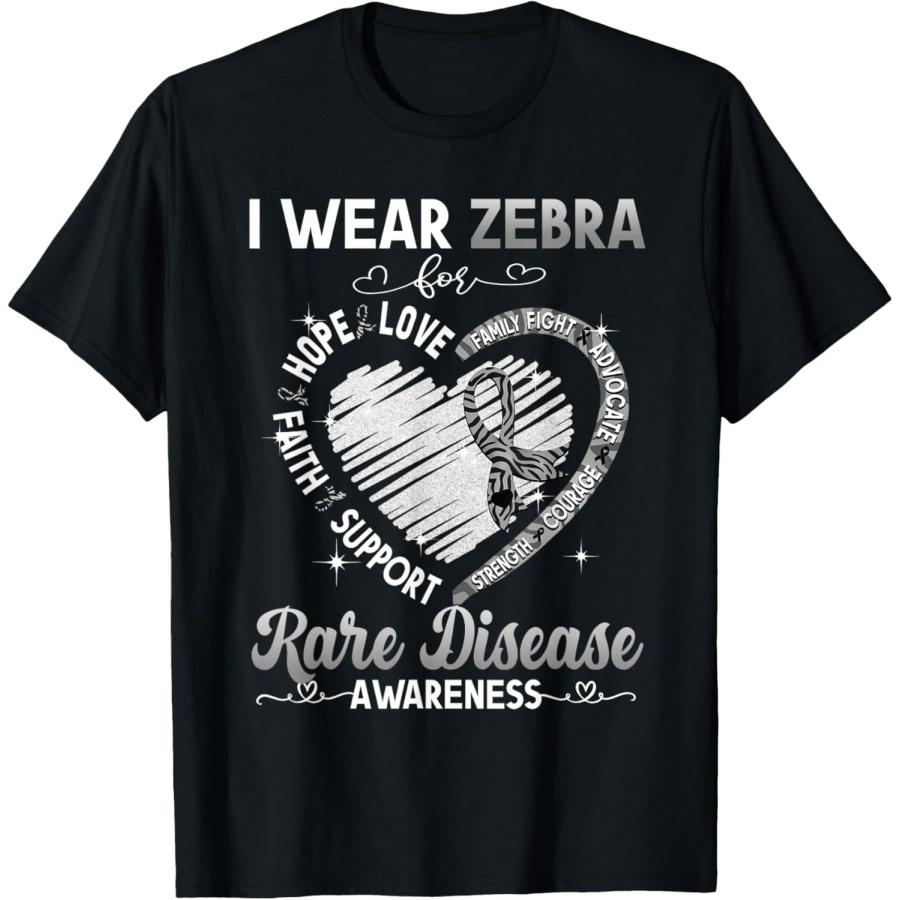 I Wear Zebra For Rare Disease Awareness Gifts T-Shirt XXXXXL чёрный