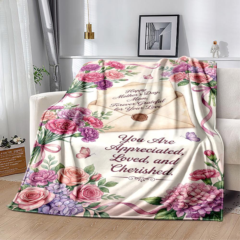 Mother's Day Love Blanket Suitable for Sofas,travel, Living Rooms Also a Good Gift for Friends and Family Suitable for All Seasons.