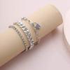 Fashion Personality Thick Chain Claw Chain Diamond Jewelry Punk Retro Lock Mixed and Matched Chain Bracelet