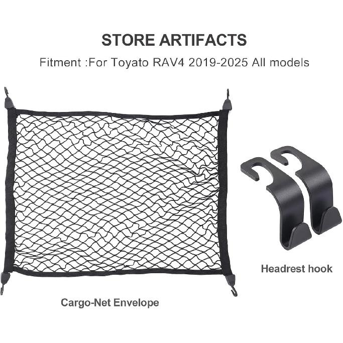 Fit For -2025 Toyota RAV4 RAV 4 Hybrid Floor Style Trunk Cargo Net, Trunk Organizers And Storage Luggage Nets For Crossover For RAV-4 2024