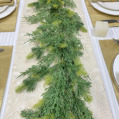 2 Pcs Artificial Pine Needle Garland Realistic Handmade Pine Branches Holiday Hanging Greenery