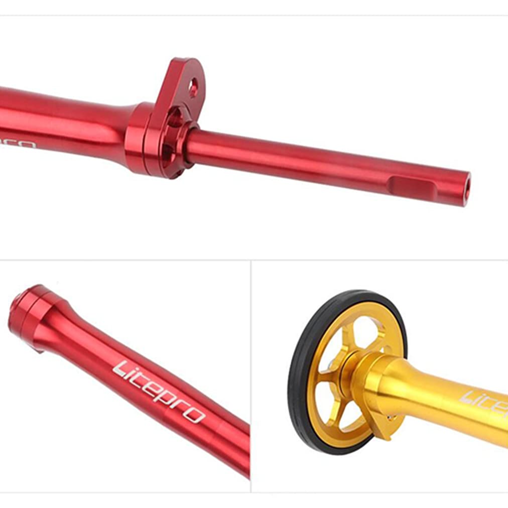 Litepro Easy Wheel Extension Rod Telescopic Bar Bike Aluminum Alloy Rear Cargo Rack Parts for Folding Bike Wheel (Silver + Bar)