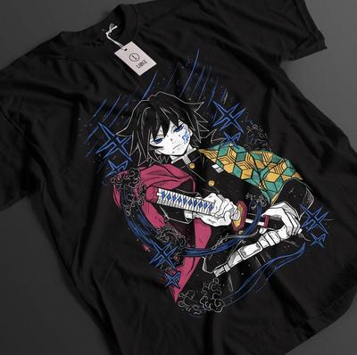 Μπλουζάκι Demon Slayer Tomioka Giyu T-Shirt Tanjiro KNY Anime Akaza Doma Muzan Tee
