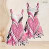 Women Plus Size Spaghetti Strap Off Shoulder Dress Swirl Tie Dye Star Patriotic Print Swing Dress